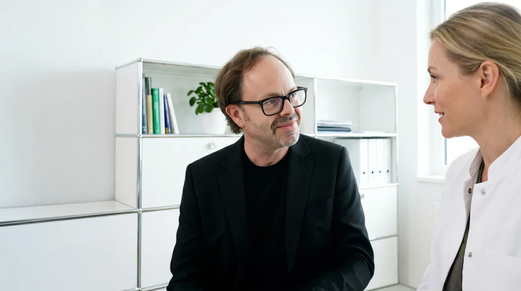 Rafael Metz Gespräch mit Ärztin