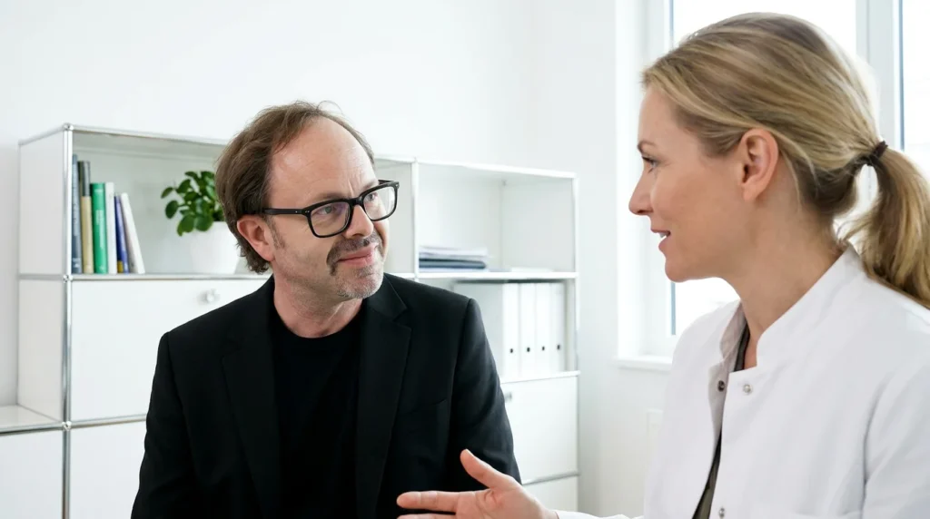 Rafael Metz Gespräch mit Ärztin
